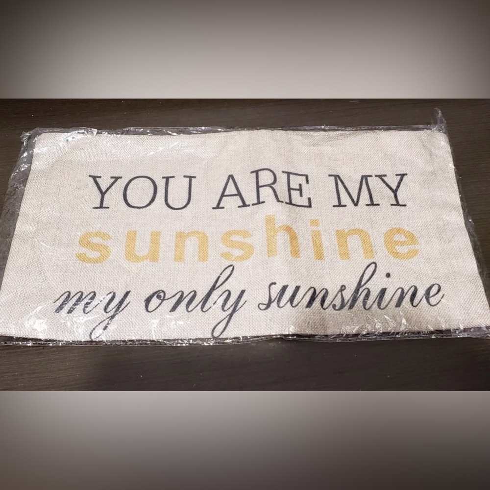 NEW 17x17 linen throw pillow cover. You are my sunshine my only sunshine… - Picture 5 of 6